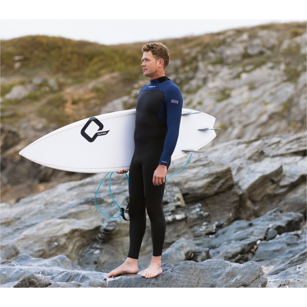 2026 Gul Mens Yulex Flexor 4/3mm Back Zip Wetsuit FX1217 - Black / Blue